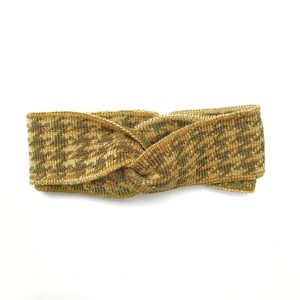 Moss Pied-de-Poule Jacquard Knit Merino Blend Hairband – Mustard/Green Blend | Studio Myr from STUDIO MYR