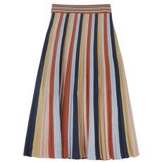 Denîmes Pleated-Knit Vertical Striped Maxi Skirt - Multicolour via STUDIO MYR