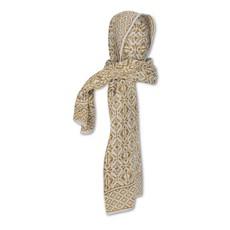 Davida Luxurious Hooded Scarf in Double Knit Velvet & Merino Blend - Grey/Golden via STUDIO MYR
