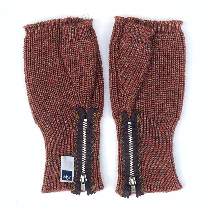 Count Men’s Fingerless Gloves – Rib Knit Merino Blend with Zipper from STUDIO MYR