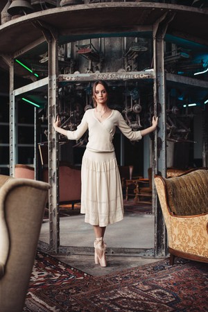 Pearl Merino Wrap Top with Grey Lurex Detail – Wool White from STUDIO MYR Pearl Merino Wrap Top with Grey Lurex Detail – Wool White from STUDIO MYR