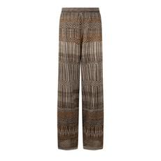 Dogon Tribal Jacquard Linen Blend Knitted Palazzo Trousers - Black/Neutrals Blend via STUDIO MYR