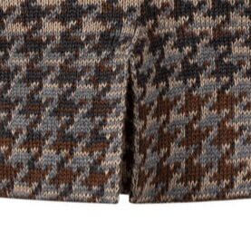 Raven Pied-De-Poule Jacquard Knit Merino Blend Pencil Skirt - Grey/Brown Blend from STUDIO MYR