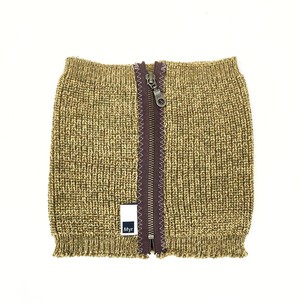 Earl Rib Knit Merino Blend Cowl Scarf with Zipper – Mustard Ochre Blend from STUDIO MYR