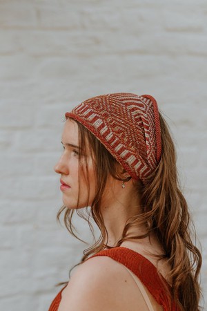 Himba Tribal Jacquard Linen Blend Bandana – Rusty Brown/Neutrals from STUDIO MYR