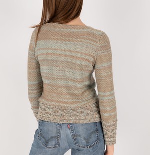 Fair Merino Blend Tweed Knit Jumper With Cable Details - Beiges Blend from STUDIO MYR