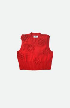 Flower vest - cotton red L van Studio Selles