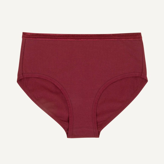 Organic Cotton Mid-Rise Brief in Garnet from Subset