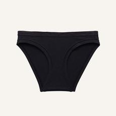 Organic Cotton Low-Rise Bikini in Carbon (No Leg Elastic) via Subset