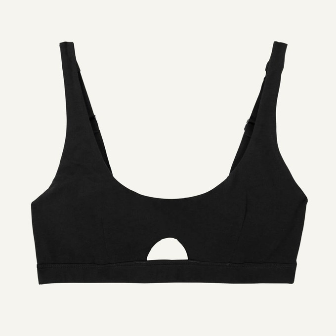 Organic Cotton Keyhole Soft Bra in Carbon from Subset