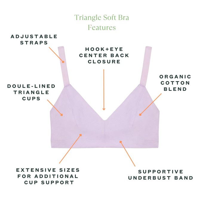 Organic Cotton Triangle Soft Bra in Petal from Subset