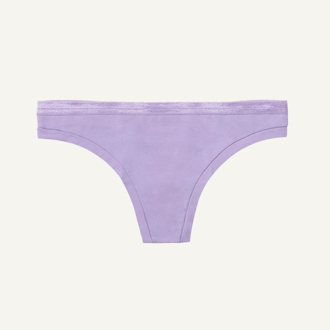 Organic Cotton Low-Rise Thong in Petal from Subset