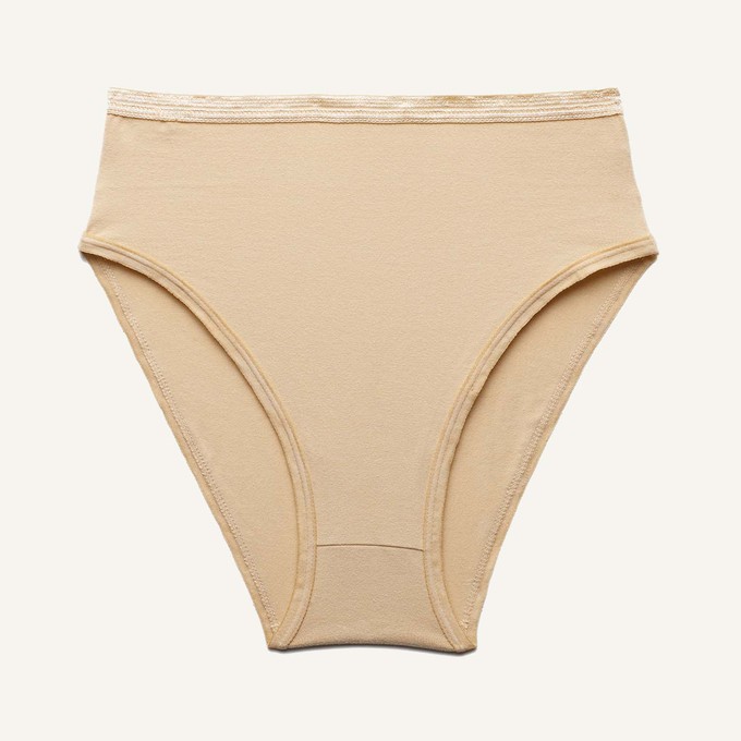 Organic Cotton High-Rise Brief in Wheat from Subset