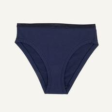 Organic Cotton Mid-Rise Bikini in Marine via Subset