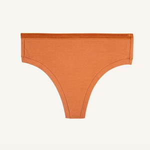 Organic Cotton Mid-Rise Thong in Spice from Subset