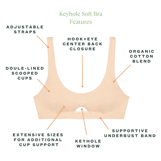 Organic Cotton Keyhole Soft Bra in Wheat from Subset