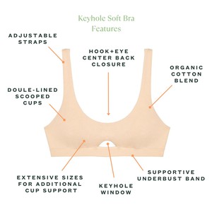 Organic Cotton Keyhole Soft Bra in Wheat from Subset
