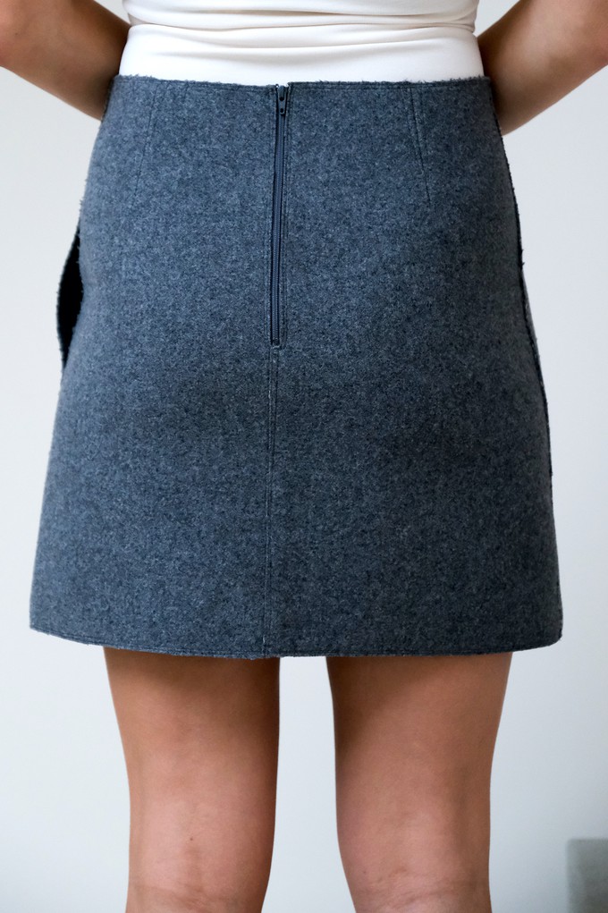 Recht Rokje | Wol Grijs from Sûr Atelier