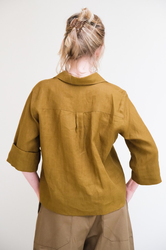 Blouse Splitjes | Linnen Olijfgroen from Sûr Atelier