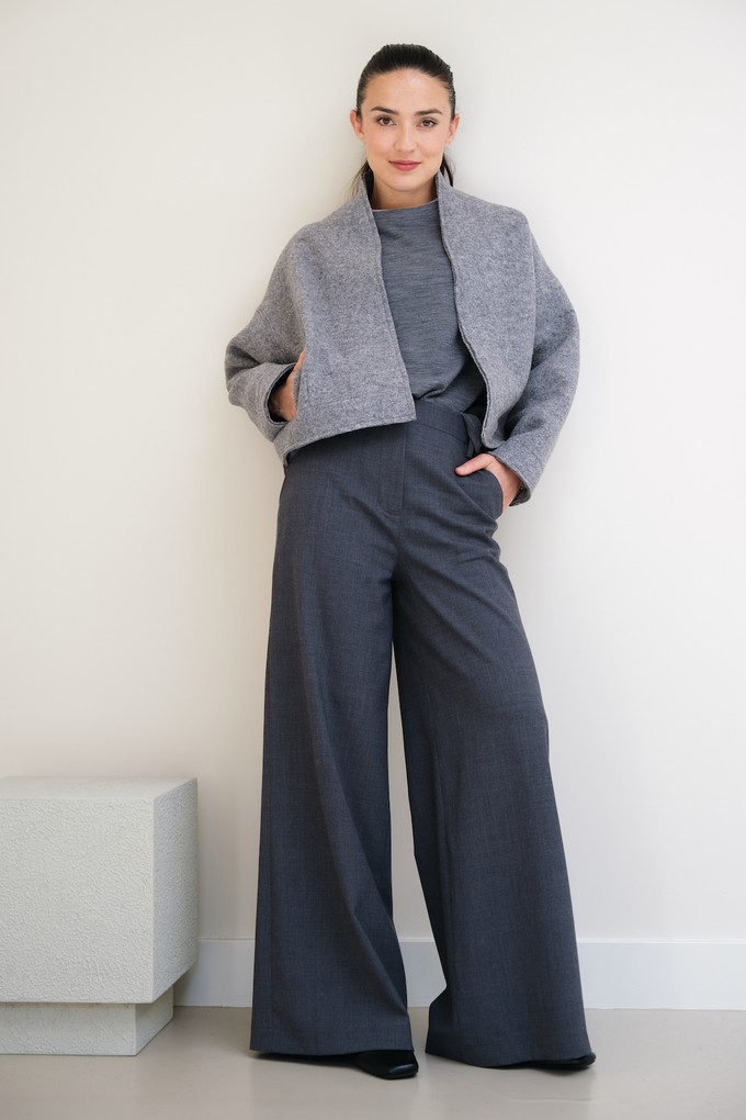 Broek Wijd | Wol Grijs from Sûr Atelier