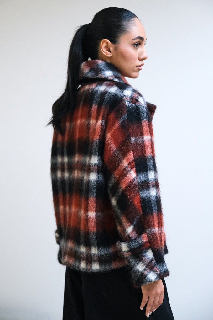 Korte Jas | Ruit Zwart Rood from Sûr Atelier