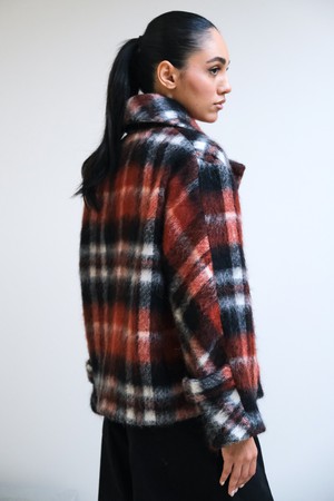 Korte Jas | Ruit Zwart Rood from Sûr Atelier