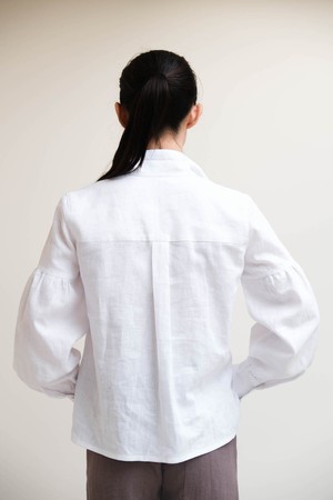 Enaz Blouse | Linnen Blauw from Sûr Atelier