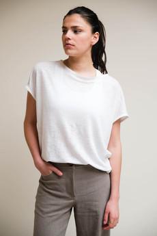 Corinne Top | Linnen Wit via Sûr Atelier