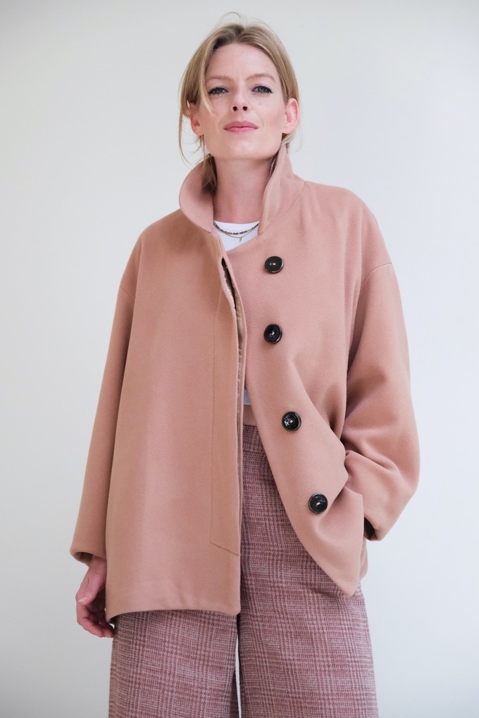 Halflange Jas | Wol Roze from Sûr Atelier