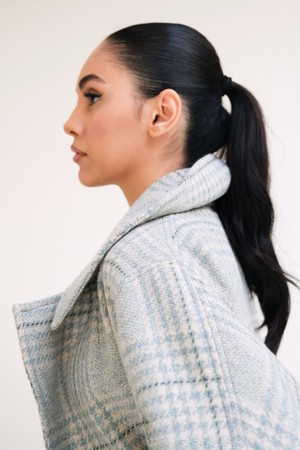 Korte Jas | Ruit Blauw from Sûr Atelier