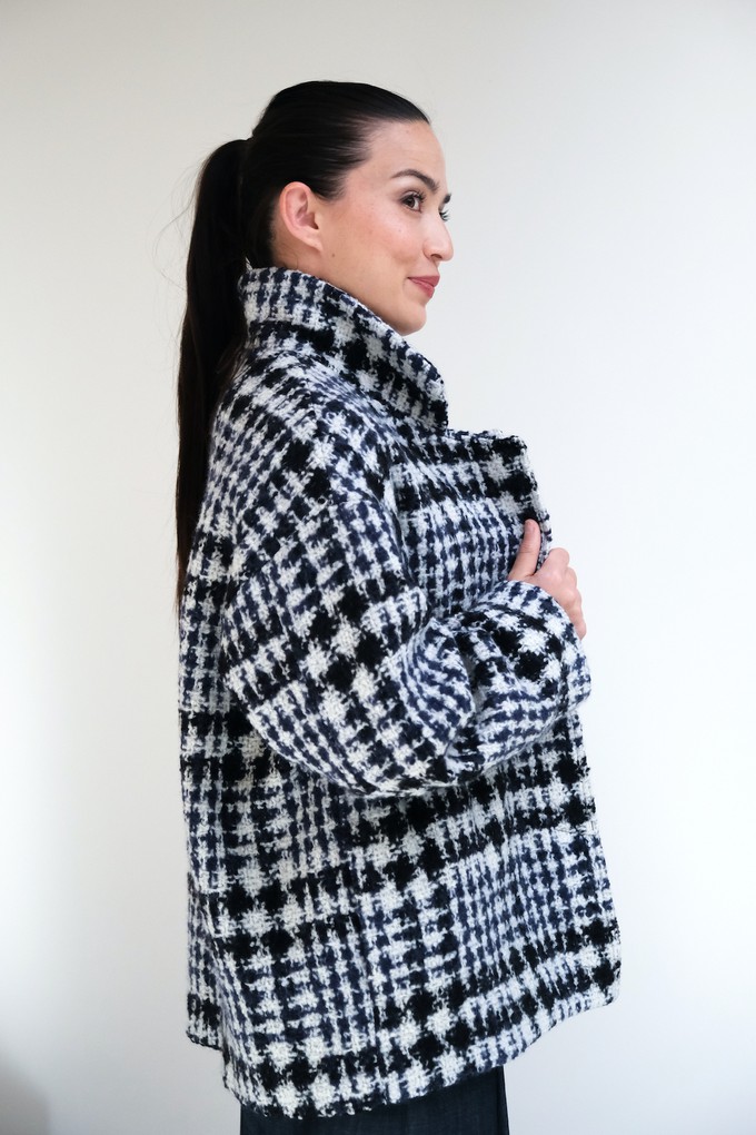 Halflange Jas | Wol Ruit from Sûr Atelier