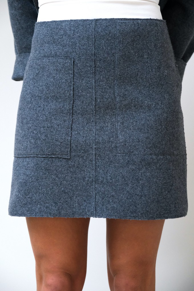 Recht Rokje | Wol Grijs from Sûr Atelier