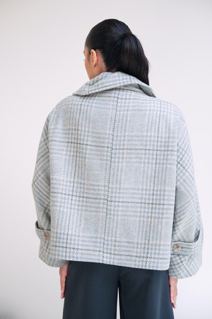 Korte Jas | Ruit Blauw from Sûr Atelier