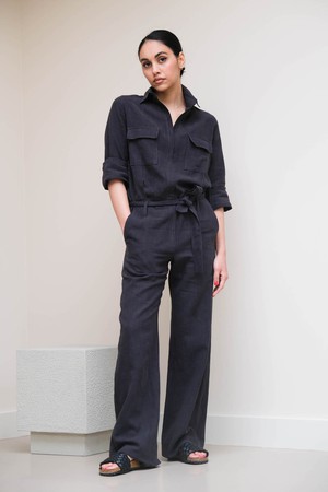 Coco Jumpsuit | Linnen Zwart from Sûr Atelier