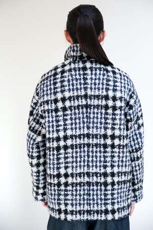 Halflange Jas | Wol Ruit from Sûr Atelier