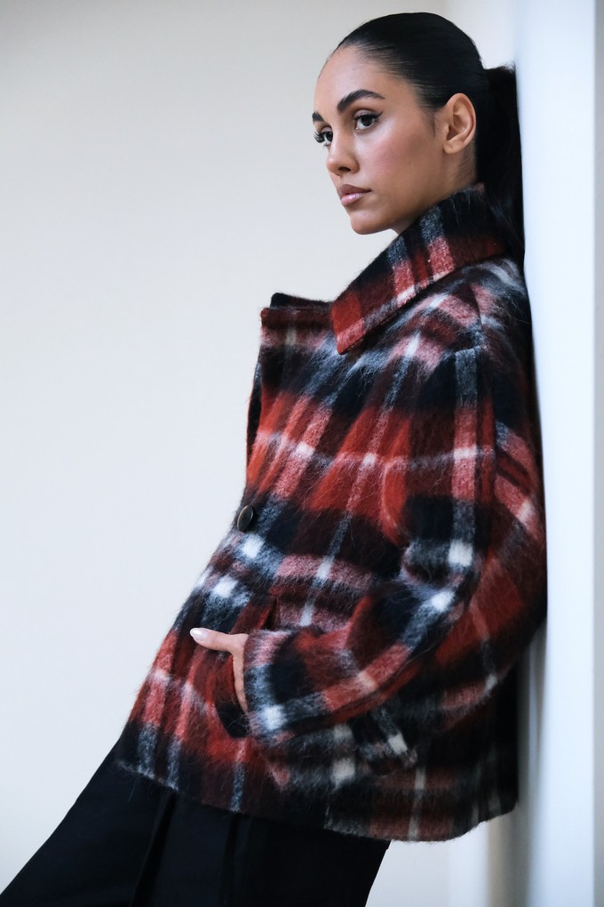 Korte Jas | Ruit Zwart Rood from Sûr Atelier