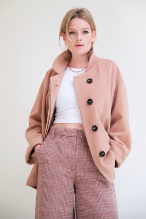 Halflange Jas | Wol Roze from Sûr Atelier