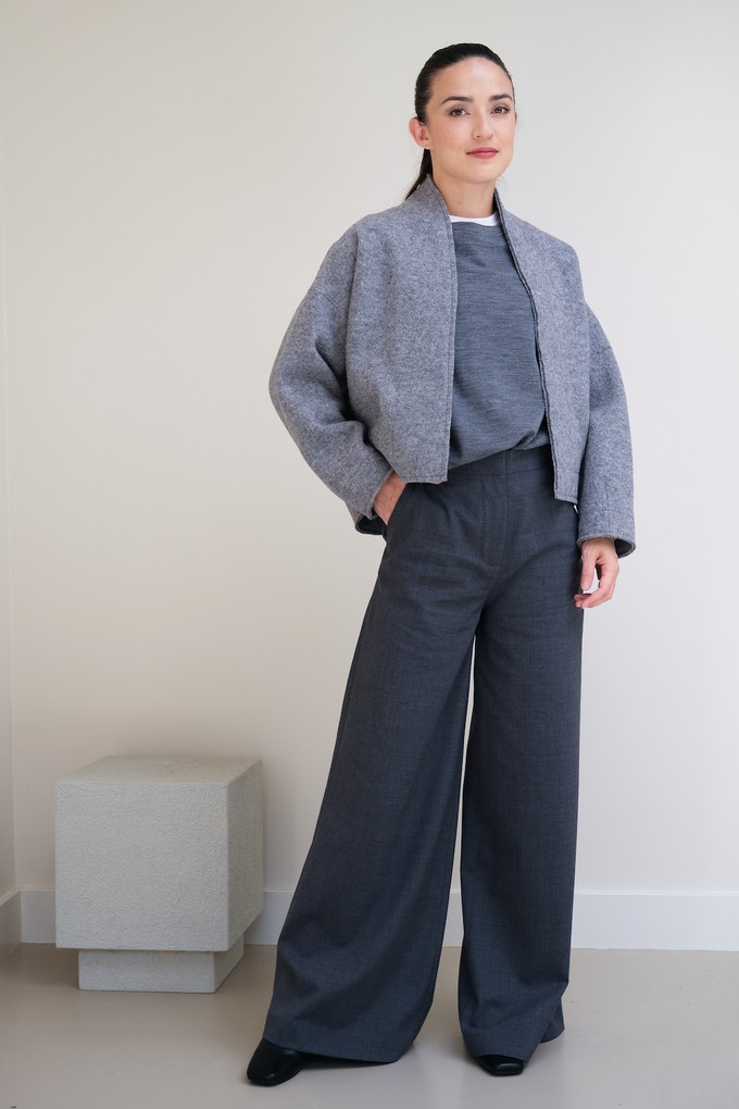 Broek Wijd | Wol Grijs from Sûr Atelier