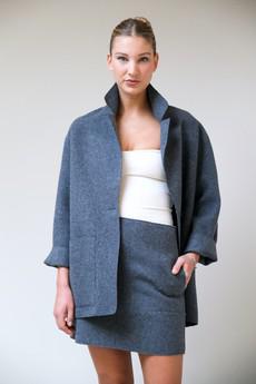 Recht Rokje | Wol Grijs via Sûr Atelier