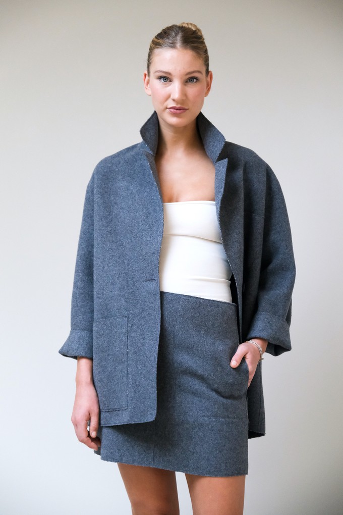 Recht Rokje | Wol Grijs from Sûr Atelier