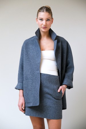 Recht Rokje | Wol Grijs from Sûr Atelier