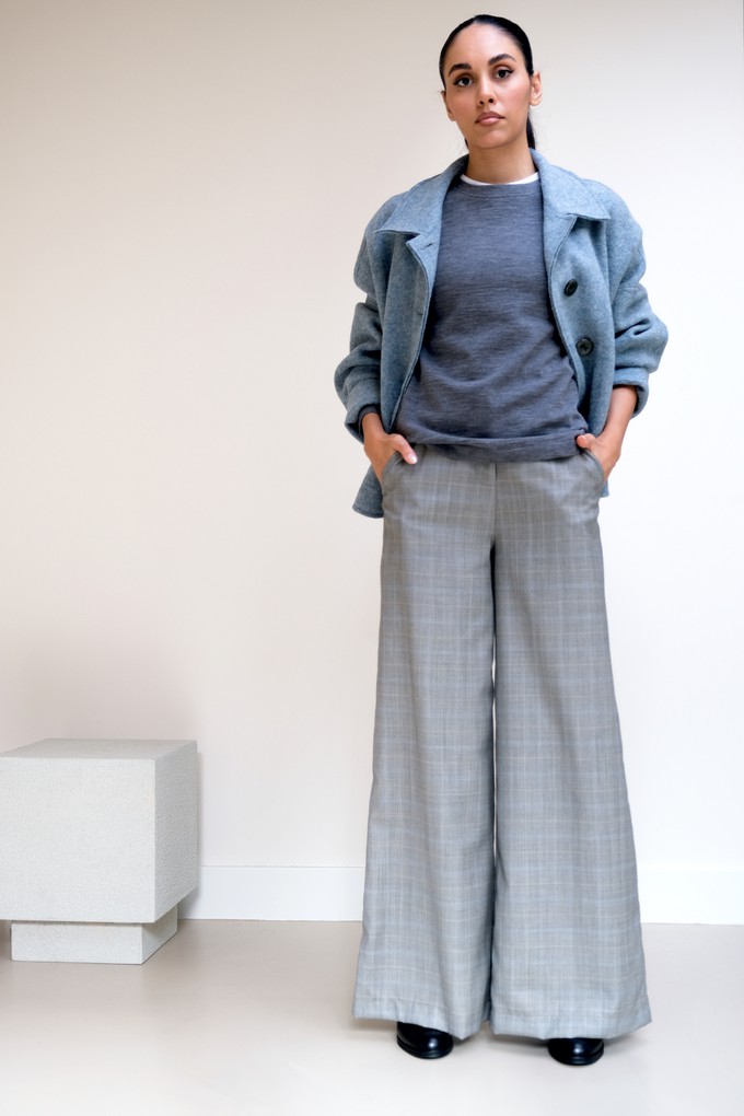 Broek Wijd | Wol Ruit from Sûr Atelier