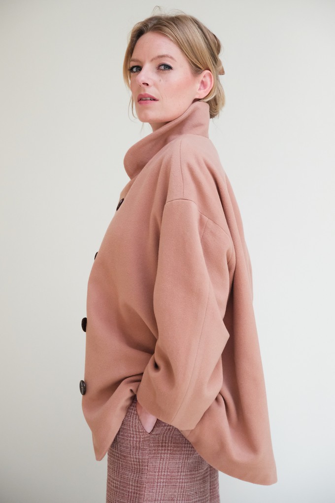 Halflange Jas | Wol Roze from Sûr Atelier