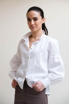 Enaz Blouse | Linnen Wit via Sûr Atelier