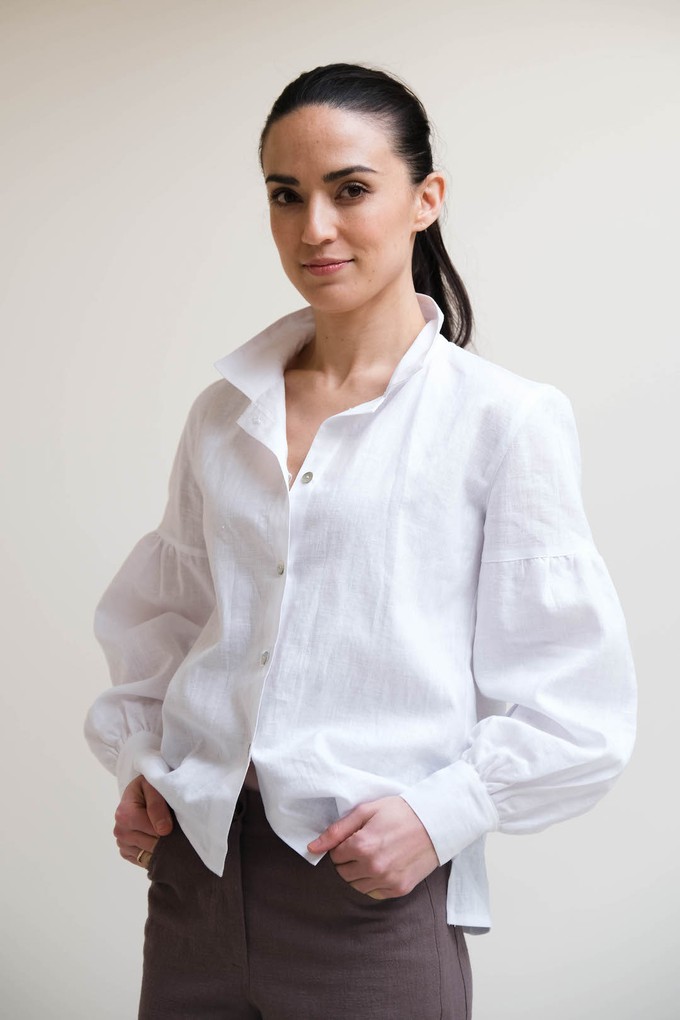 Enaz Blouse | Linnen Wit from Sûr Atelier