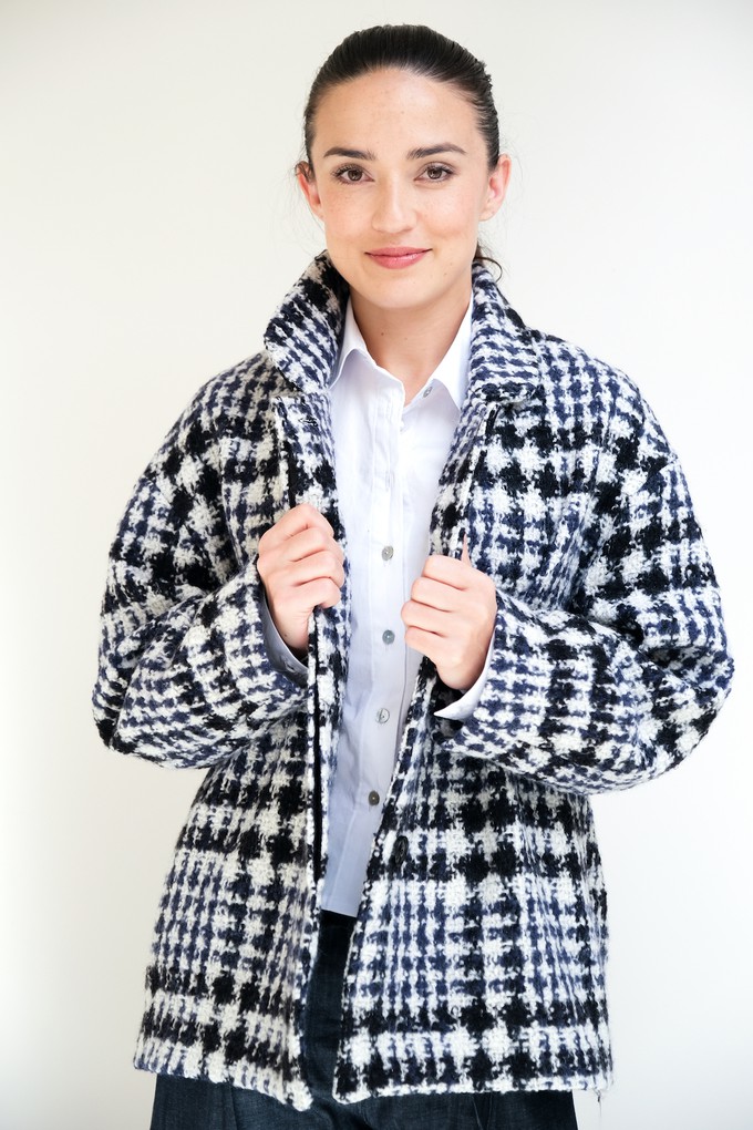 Halflange Jas | Wol Ruit from Sûr Atelier