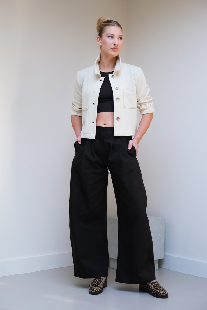 Dubbele Bandplooi Broek | Katoen Bruin from Sûr Atelier