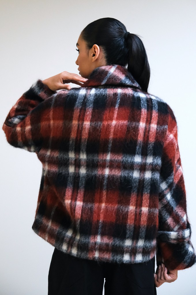 Korte Jas | Ruit Zwart Rood from Sûr Atelier