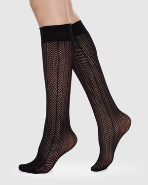 Astrid Net Knee-Highs from Swedish Stockings