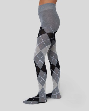 Harriet Cotton Argyle Tights from Swedish Stockings